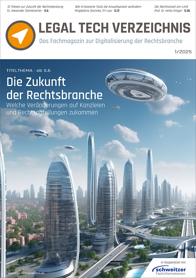 Cover des Magazins Legal Tech Verzeichnis und Link zur aktuellen Ausgabe