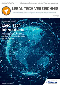 Cover des Magazins Legal Tech Verzeichnis und Link zur Ausgabe 02/2022
