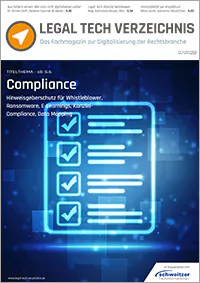 Cover des Magazins Legal Tech Verzeichnis und Link zur Ausgabe 01/2022