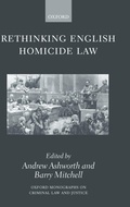 Cover: Rethinking English Homicide Law - Oxford University Press