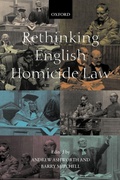 Cover: Rethinking English Homicide Law - Oxford University Press