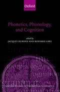 Cover: Phonetics, Phonology, and Cognition - Oxford University Press