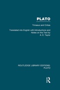 Cover: Plato: Timaeus and Critias (RLE: Plato) - Routledge
