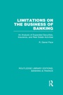 Cover: Limitations on the Business of Banking (RLE Banking & Finance) - Routledge