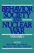 Cover: Behavior, Society, and Nuclear War: Volume I - Oxford University Press Inc