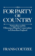 Cover: For Party or Country - Oxford University Press Inc