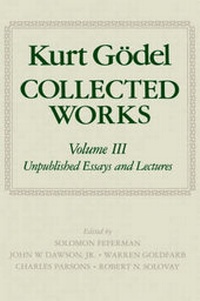 Abbildung von: Kurt Goedel: Collected Works: Volume III - Oxford University Press Inc