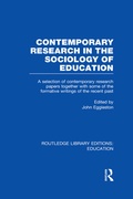 Cover: Contemporary Research in the Sociology of Education (RLE Edu L) - Routledge