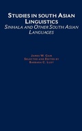 Cover: Studies in South Asian Linguistics - Oxford University Press Inc