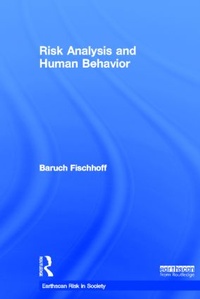 Enlarge image Cover: Risk Analysis and Human Behavior - Earthscan Ltd