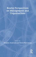 Cover: Realist Perspectives on Management and Organisations - Routledge