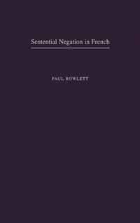 Enlarge image Cover: Sentential Negation in French - Oxford University Press Inc