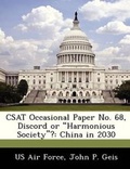 Cover: Csat Occasional Paper No. 68, Discord or Harmonious Society? - Bibliogov