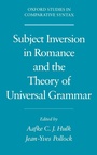 Cover: Subject Inversion in Romance and the Theory of Universal Grammar - Oxford University Press Inc