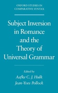Cover: Subject Inversion in Romance and the Theory of Universal Grammar - Oxford University Press Inc