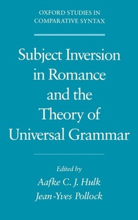 Enlarge image Cover: Subject Inversion in Romance and the Theory of Universal Grammar - Oxford University Press Inc