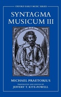 Cover: Syntagma Musicum III - Oxford University Press Inc