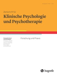 Abbildung von: Zeitschrift für Klinische Psychologie und Psychotherapie - Hogrefe