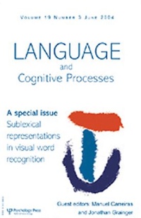 Abbildung von: Sublexical Representations in Visual Word Recognition - Psychology Press Ltd