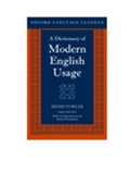 Cover: Fowler's Modern English Usage - Oxford University Press