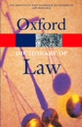 Cover: A Dictionary of Law - Oxford University Press