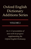 Cover: Oxford English Dictionary Additions Series: Volume 2 - Oxford University Press