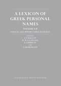 Cover: A Lexicon of Greek Personal Names - Oxford University Press