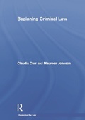 Cover: Beginning Criminal Law - Routledge