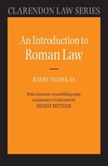 Cover: An Introduction to Roman Law - Oxford University Press