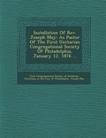Cover: Installation of REV. Joseph May - Saraswati Press