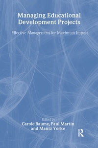 Enlarge image Cover: Managing Educational Development Projects - Routledge Falmer