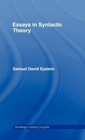 Cover: Essays in Syntactic Theory - Routledge