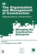 Cover: The Organization and Management of Construction - CRC Press