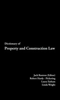 Cover: Dictionary of Property and Construction Law - CRC Press