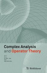 Abbildung von: Complex Analysis and Operator Theory - Birkhäuser