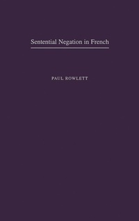 Enlarge image Cover: Sentential Negation in French - OUP eBook