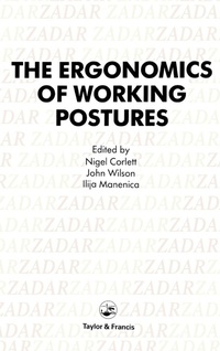 Enlarge image Cover: Ergonomics Of Working Postures - Taylor & Francis