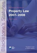 Cover: Blackstone's Statutes on Property Law 2007-2008 - Oxford University Press