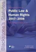 Cover: Blackstone's Statutes on Public Law and Human Rights 2007-2008 - Oxford University Press