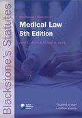 Cover: Blackstone's Statutes on Medical Law - Oxford University Press