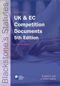 Cover: Blackstone's UK and EC Competition Documents - Oxford University Press