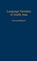 Cover: Language Variation in South Asia - Oxford University Press