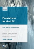 Cover: Foundations for the LPC 2007-2008 - Oxford University Press