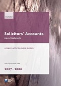 Cover: Solicitors' Accounts 2007-2008 - Oxford University Press