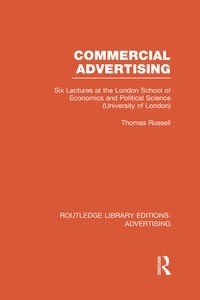 Enlarge image Cover: Commercial Advertising (RLE Advertising) - Routledge