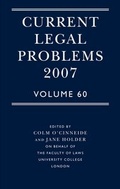 Cover: Current Legal Problems 2007 - Oxford University Press
