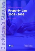 Cover: Blackstone's Statutes on Property Law 2008-2009 - Oxford University Press