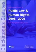Cover: Blackstone's Statutes on Public Law and Human Rights 2008-2009 - Oxford University Press