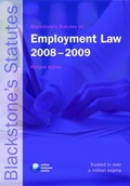 Cover: Blackstone's Statutes on Employment Law 2008-2009 - Oxford University Press