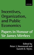 Cover: Incentives, Organization, and Public Economics - Oxford University Press